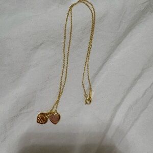 Tiffany & Co. Gold Double Heart Pendant Necklace